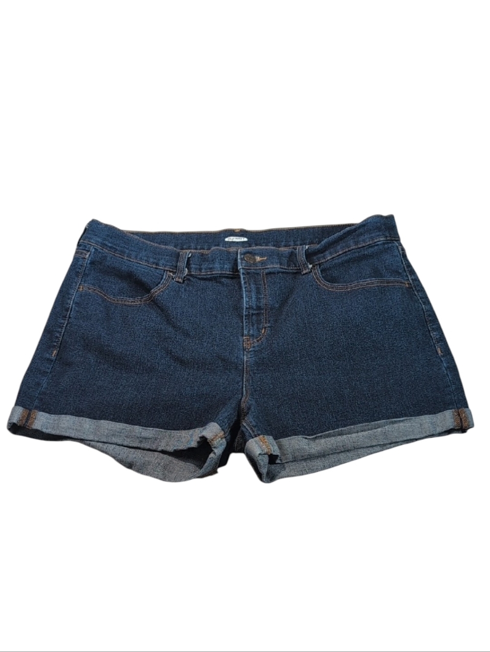 Old Navy Dark Wash High Rise Cuffed Denim Jeans Shorts Size 16